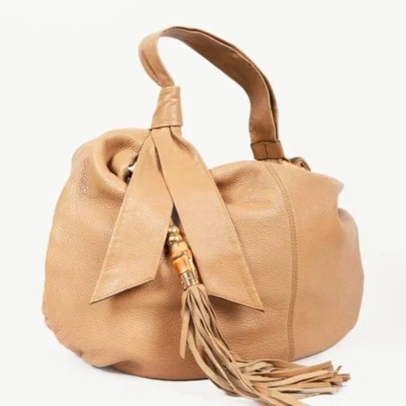 Gucci Brown Bamboo Jungle Tassel Hobo Bag - Picture 2 of 11